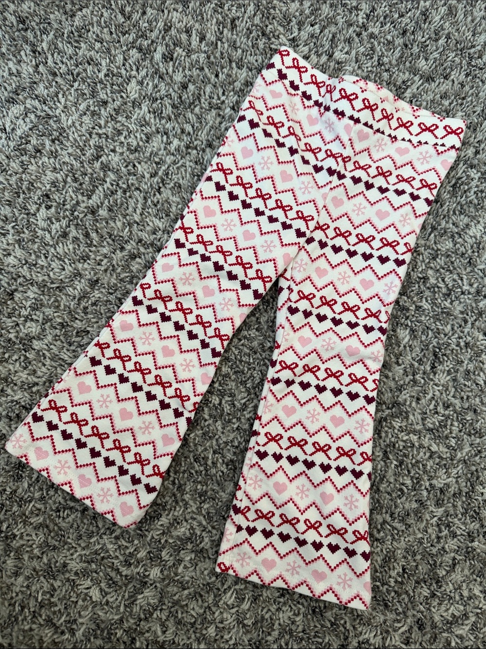 Garanimals Pink & Red Fair Isle Flared Leggings